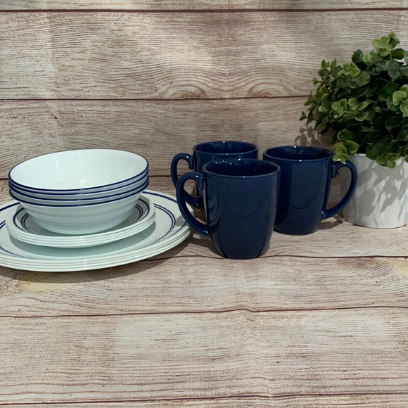 Corelle - Classic Café Blue Dinner Set - Picture 1 of 4
